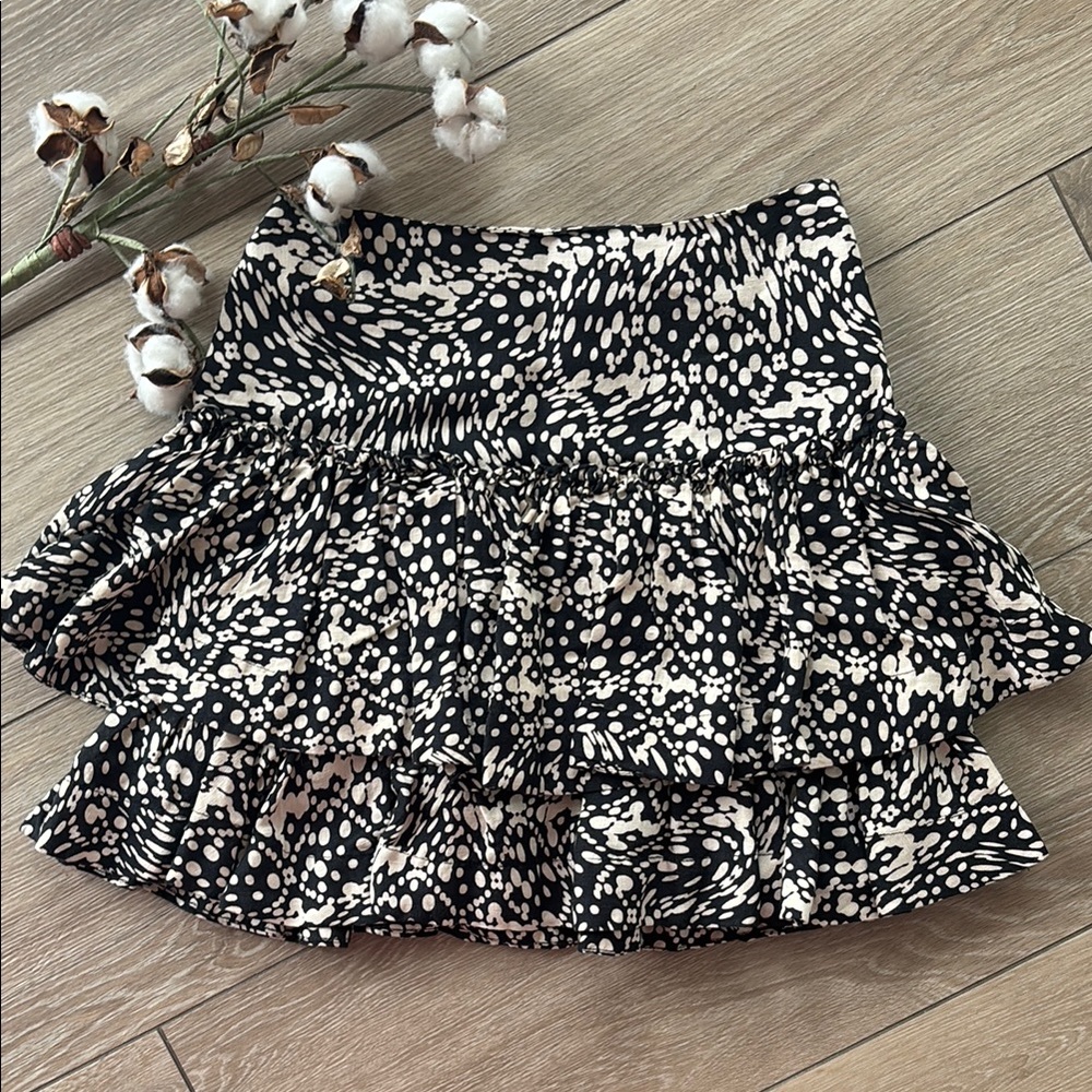 Anthropologie Black and White Mini Skirt - Picture 2 of 5